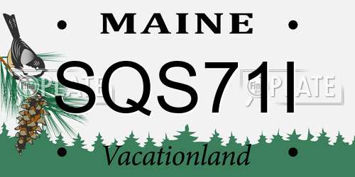 SQS71I Maine License Plate
