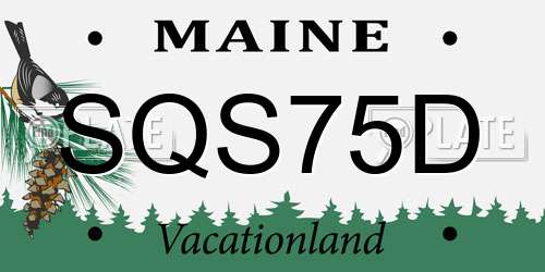 SQS75D Maine License Plate