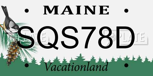 SQS78D Maine License Plate