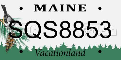 SQS8853 Maine License Plate