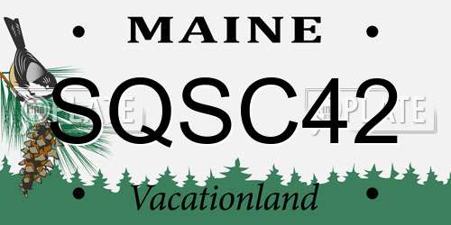SQSC42 Maine License Plate