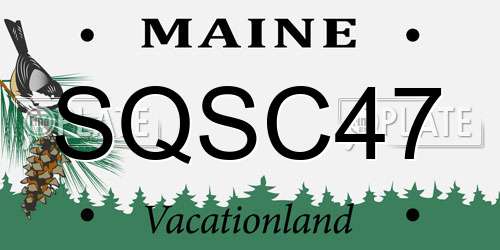 SQSC47 Maine License Plate