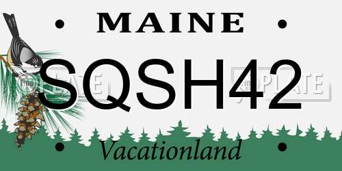 SQSH42 Maine License Plate