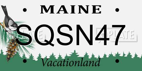 SQSN47 Maine License Plate