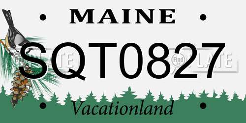 SQT0827 Maine License Plate