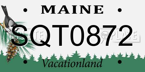 SQT0872 Maine License Plate