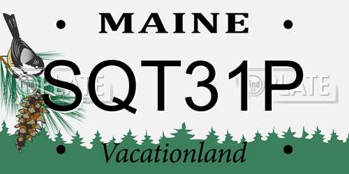 SQT31P Maine License Plate