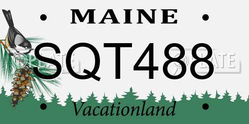 SQT488 Maine License Plate