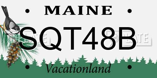 SQT48B Maine License Plate