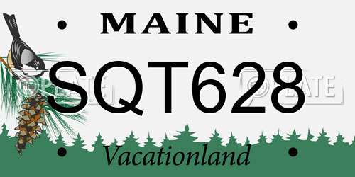 SQT628 Maine License Plate