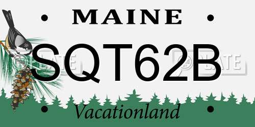 SQT62B Maine License Plate