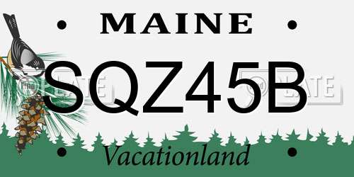 SQZ45B Maine License Plate