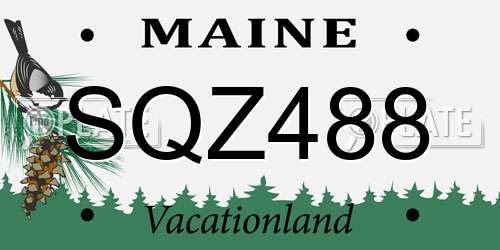 SQZ488 Maine License Plate