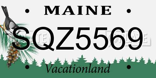 SQZ5569 Maine License Plate