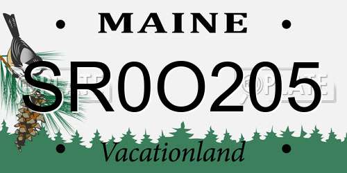 SR0O205 Maine License Plate