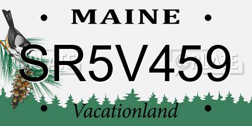 SR5V459 Maine License Plate