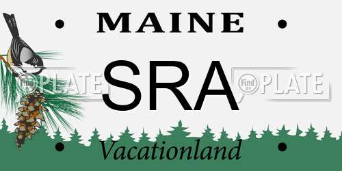 SRA Maine License Plate