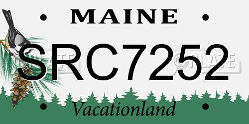 SRC7252 Maine License Plate
