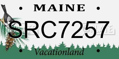 SRC7257 Maine License Plate