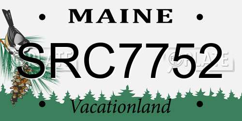 SRC7752 Maine License Plate