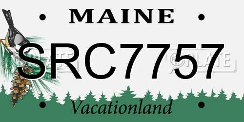 SRC7757 Maine License Plate