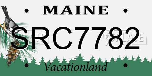 SRC7782 Maine License Plate