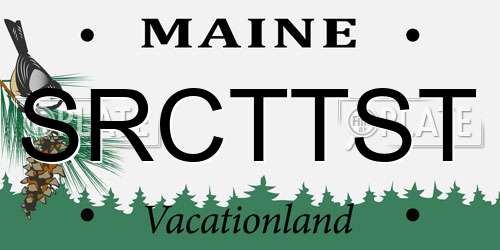 SRCTTST Maine License Plate