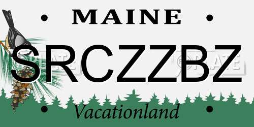 SRCZZBZ Maine License Plate