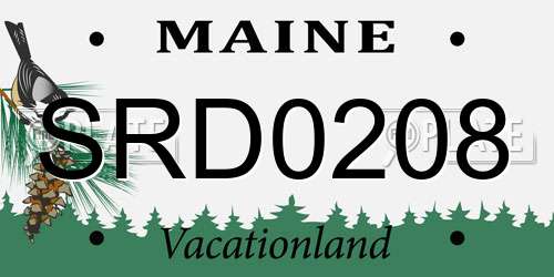 SRD0208 Maine License Plate