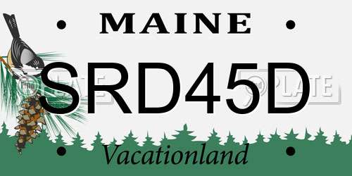 SRD45D Maine License Plate