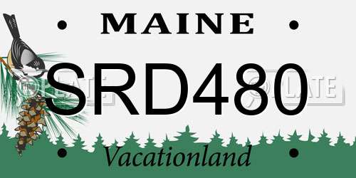 SRD480 Maine License Plate