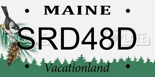 SRD48D Maine License Plate