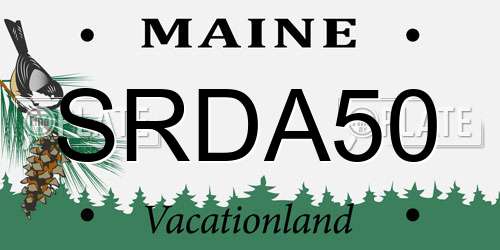 SRDA50 Maine License Plate