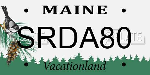 SRDA80 Maine License Plate