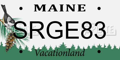 SRGE83 Maine License Plate