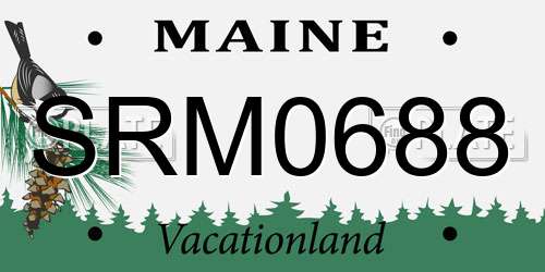 SRM0688 Maine License Plate