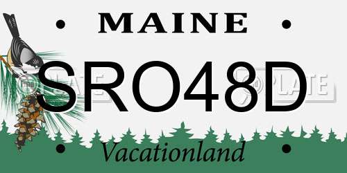 SRO48D Maine License Plate