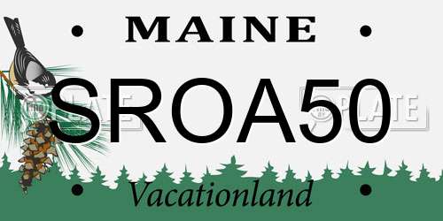 SROA50 Maine License Plate