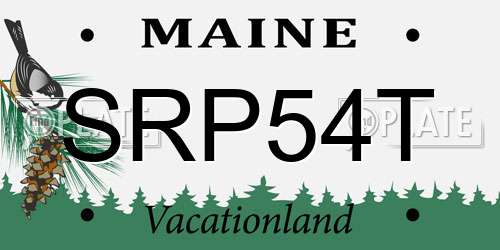 SRP54T Maine License Plate