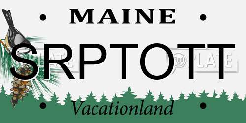 SRPTOTT Maine License Plate