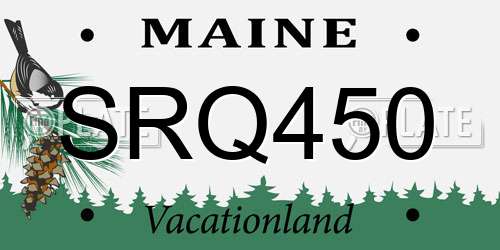 SRQ450 Maine License Plate
