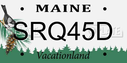 SRQ45D Maine License Plate