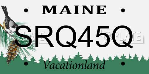 SRQ45Q Maine License Plate