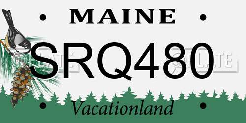 SRQ480 Maine License Plate