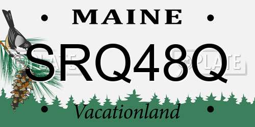 SRQ48Q Maine License Plate