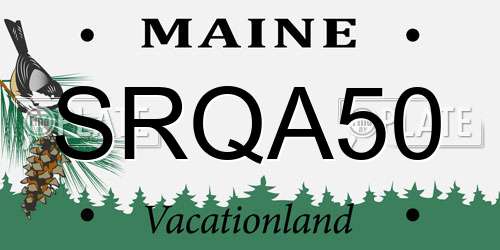 SRQA50 Maine License Plate