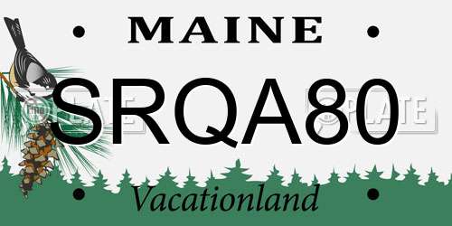 SRQA80 Maine License Plate