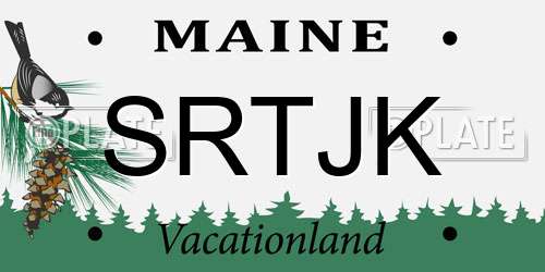 SRTJK Maine License Plate