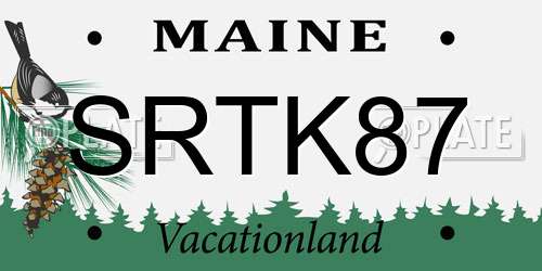 SRTK87 Maine License Plate