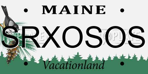 SRXOSOS Maine License Plate